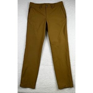 CRZ Yoga Pants Men 34x32 Dark Khaki Commuter Golf Casual Preppy Stretch Chino